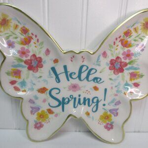 Pioneer Woman Butterfly Floral Ceramic Dish Hello Spring! Crazing on Ceramic